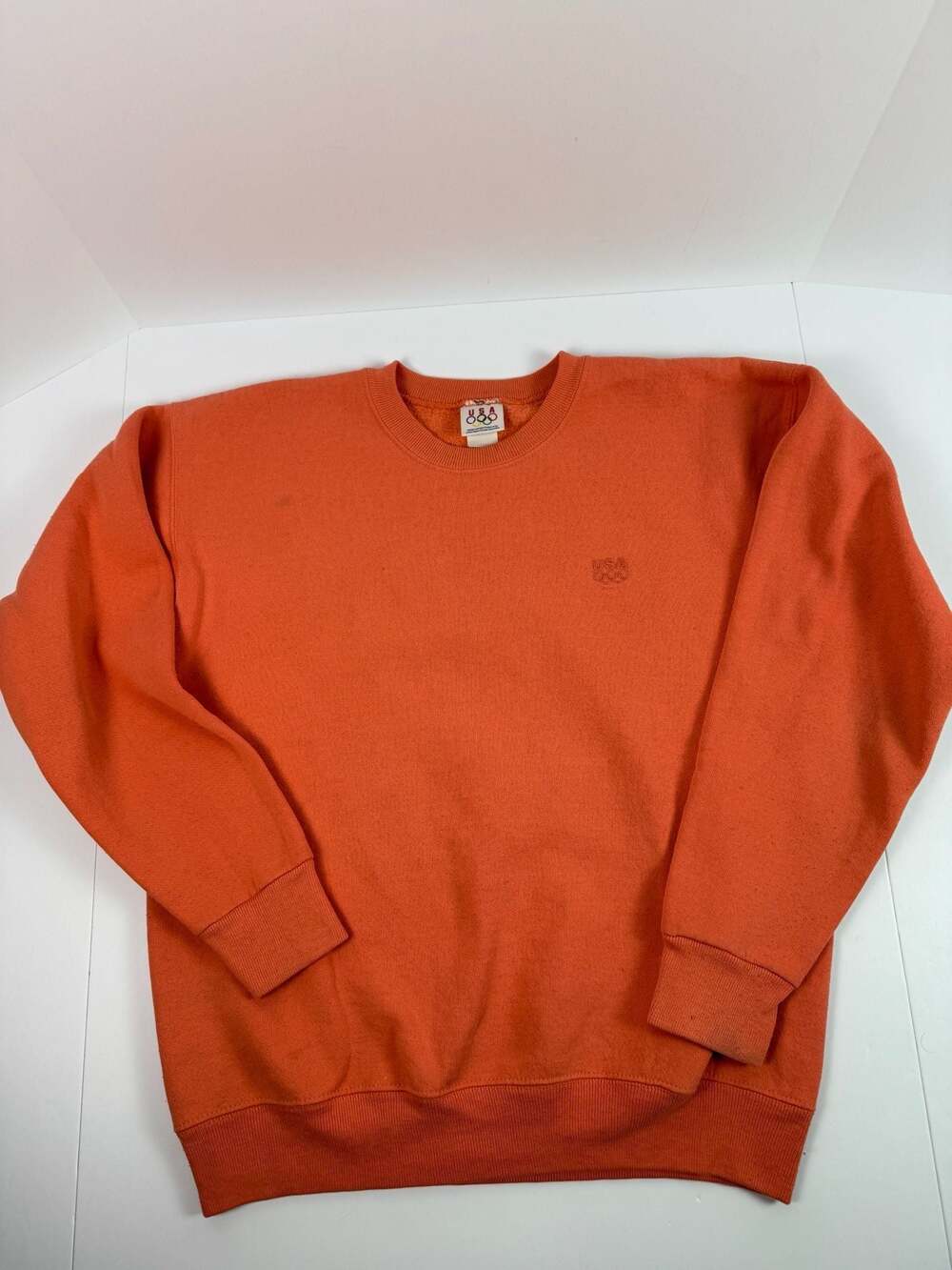 Vintage USA Olympics Orange Crewneck Sweatshirt, Mens Large - Made in USA